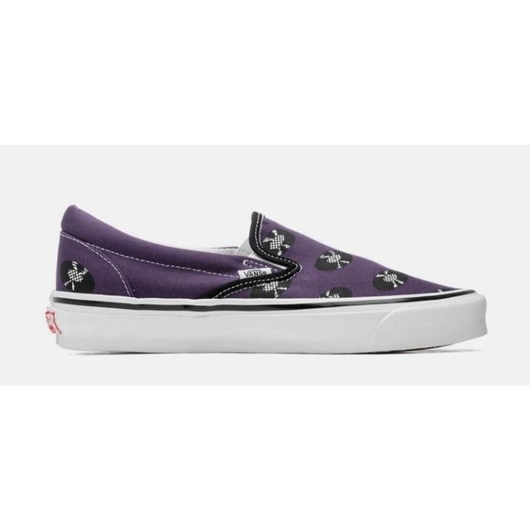 VANS x Wacko Maria Classic Slip On Sneakers 'Purple Records' VN0A45JK696 - Picture 1 of 8